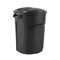 Black Plastic 32-Gallon Outdoor Trash Can with Snap-Fit Lid and Handles